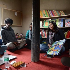 introducing a batch of volunteers to resources available in the office