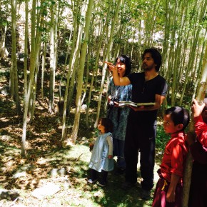 Abhishek introducing the monks to art activities for the day