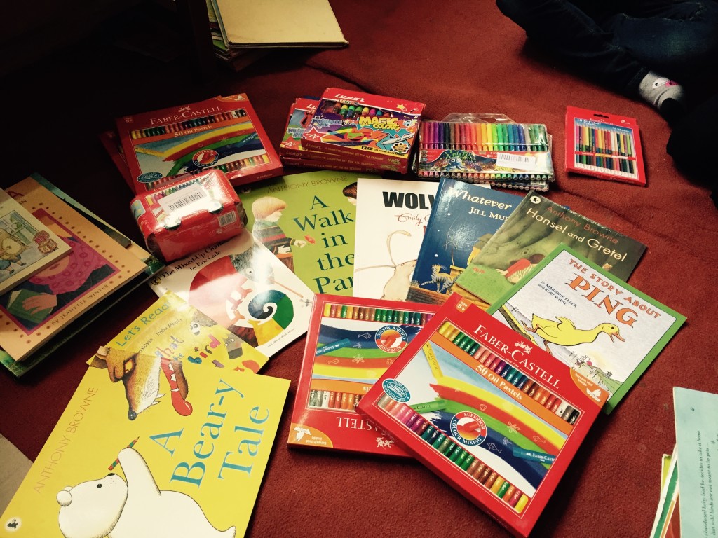 With lots of art supplies!